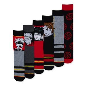 Jujutsu Kaisen Anime Casual Crew Socks-6 Pairs